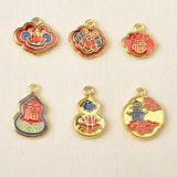 10 PCS Chinese Style Alloy Charms for DIY Jewelry Making