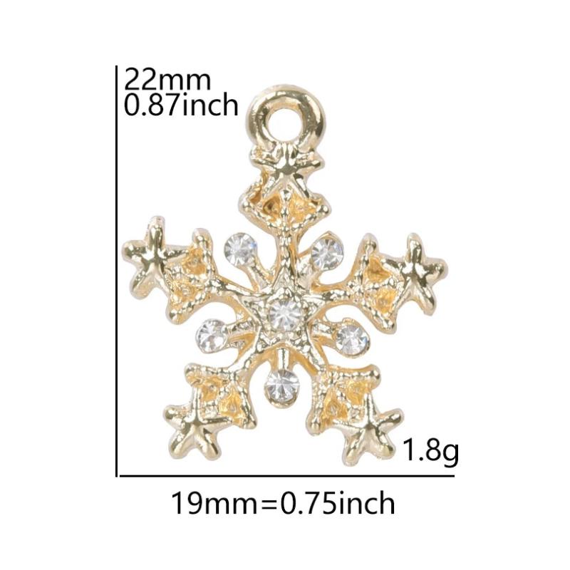 10pcs Snowflake Rhinestone Dangle Charms Pendant DIY