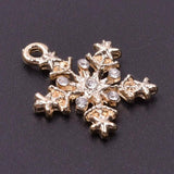 10pcs Snowflake Rhinestone Dangle Charms Pendant DIY