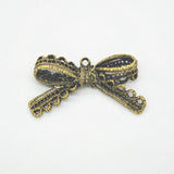 5pcs Lace Bowknot Bow Charms for Jewelry Making Antique Bronze Silver Pendants