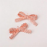 5pcs Lace Bowknot Bow Charms for Jewelry Making Antique Bronze Silver Pendants