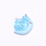 10Pcs Noctilucent Small Snail Charms Resin Pendant DIY Jewelry Making C1220