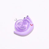 10Pcs Noctilucent Small Snail Charms Resin Pendant DIY Jewelry Making C1220
