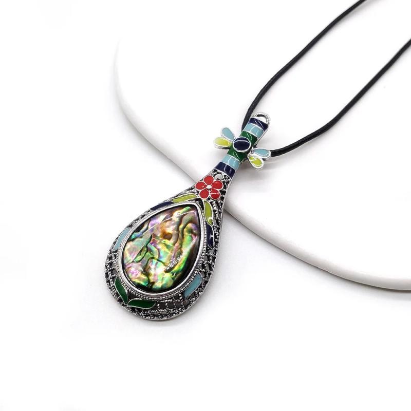 Natural Stone Pipa Shaped Jewelry Pendant Brooch DIY Charm Necklace Earrings