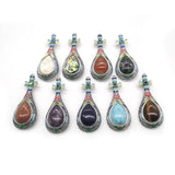 Natural Stone Pipa Shaped Jewelry Pendant Brooch DIY Charm Necklace Earrings