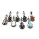 Natural Stone Pipa Shaped Jewelry Pendant Brooch DIY Charm Necklace Earrings