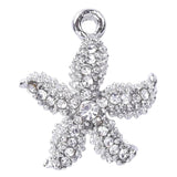 10pcs Starfish Rhinestone Dangle Charms Pendant DIY for Bracelet Necklace Bag