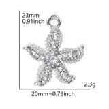 10pcs Starfish Rhinestone Dangle Charms Pendant DIY for Bracelet Necklace Bag