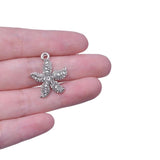 10pcs Starfish Rhinestone Dangle Charms Pendant DIY for Bracelet Necklace Bag