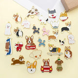 26PCS Mixed Enamel Dog Charms Zinc Alloy Animal Pendants DIY Jewelry Making