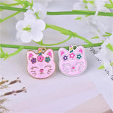 10pcs Love Cat Enamel Charms for DIY Jewelry Making