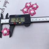 10pcs Flowers Rabbit Charms for Diy Jewelry Making