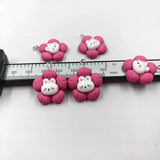 10pcs Flowers Rabbit Charms for Diy Jewelry Making