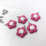10pcs Flowers Rabbit Charms for Diy Jewelry Making