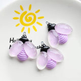10Pcs Luminous Bee Resin Charms For DIY Jewelry Making