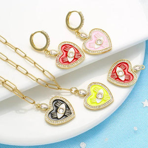 Meibeads Heart Evil Eye Pendant DIY Accessories