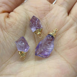 2pcs Amethyst Small Pendant Healing Stone DIY Jewelry