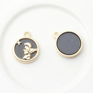 Embossed Angel Charms Pendant 6pcs/lot DIY Necklace Jewelry Making