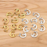 50 Silver Rabbit Moon Star Charms for Jewelry Making