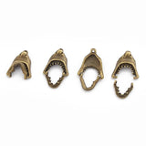 10pcs Antique Bronze Charms Shark Mouth Movable Pendant