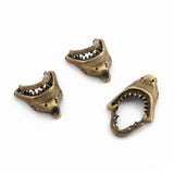 10pcs Antique Bronze Charms Shark Mouth Movable Pendant