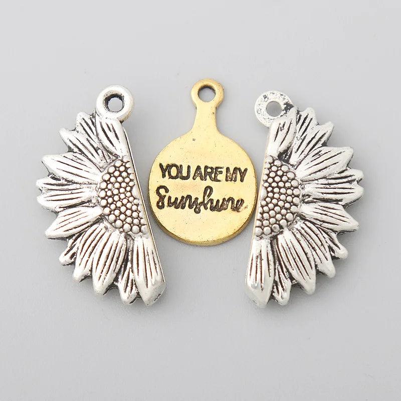 Sunflower Charms 26*27mm 5pcs AAC1012