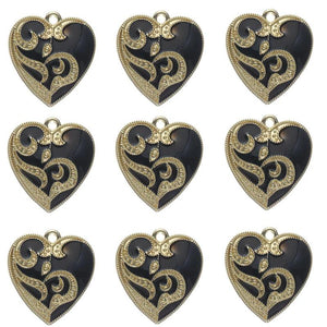 10pcs Eye Heart Shape Charms Pendant for DIY Earrings Necklace