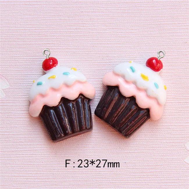 10Pcs Sweet Cake Resin Charms for Jewelry Making DIY Earrings Necklace