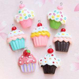 10Pcs Sweet Cake Resin Charms for Jewelry Making DIY Earrings Necklace