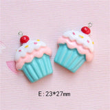 10Pcs Sweet Cake Resin Charms for Jewelry Making DIY Earrings Necklace
