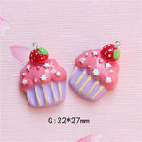 10Pcs Sweet Cake Resin Charms for Jewelry Making DIY Earrings Necklace