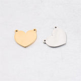 5PCS Stainless Steel Heart Pendant DIY Jewelry Making Charm Accessories