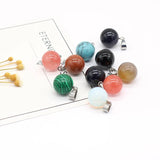6Pcs Stone Pendant Beanie Shape for Jewelry DIY Necklace Bracelet