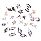 KC Alloy Flower Bee Butterfly Pendant Rhinestone Charm For DIY Jewelry Making