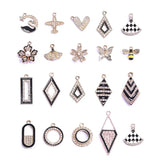 KC Alloy Flower Bee Butterfly Pendant Rhinestone Charm For DIY Jewelry Making