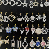 KC Alloy Flower Bee Butterfly Pendant Rhinestone Charm For DIY Jewelry Making