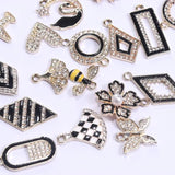 KC Alloy Flower Bee Butterfly Pendant Rhinestone Charm For DIY Jewelry Making