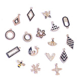 KC Alloy Flower Bee Butterfly Pendant Rhinestone Charm For DIY Jewelry Making