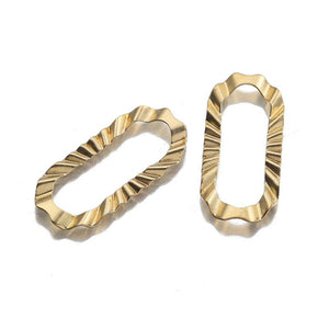 20Pcs Raw Brass Oval Frame Charms Paperclip Link Pendant DIY Jewelry Making