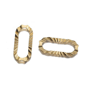 20Pcs Raw Brass Oval Frame Charms Paperclip Link Pendant DIY Jewelry Making