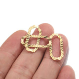 20Pcs Raw Brass Oval Frame Charms Paperclip Link Pendant DIY Jewelry Making