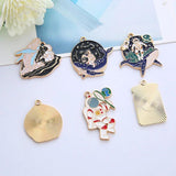 10pcs Enamel Cartoon Whale Astronaut Planet Charm for Jewelry Making