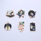 10pcs Enamel Cartoon Whale Astronaut Planet Charm for Jewelry Making