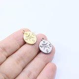 5pcs Stainless Steel Compass Charms Pendant DIY Necklace Earrings