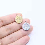5pcs Stainless Steel Compass Charms Pendant DIY Necklace Earrings