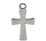 50 Pcs Stainless Steel Cross Charms for Bracelets Jewelry Making 12mm x 7mm