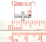 50 Pcs Stainless Steel Cross Charms for Bracelets Jewelry Making 12mm x 7mm