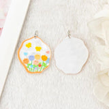 6 Pcs Multicolor Tulip Flower Charms for DIY Crafting