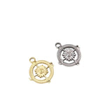 5pcs 15mm Stainless Steel Compass Charms Pendant DIY Necklace Earrings Unfading