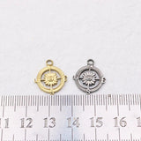 5pcs 15mm Stainless Steel Compass Charms Pendant DIY Necklace Earrings Unfading